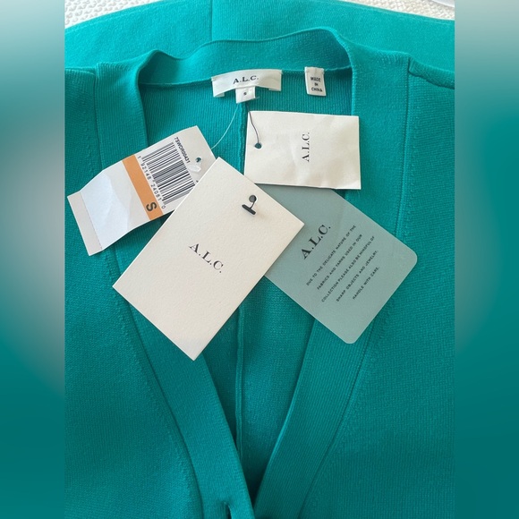 NWT A.L.C. Nate Button Down Sweater Dress Size Small Jade Green Teal - Picture 6 of 12